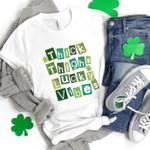 Thick thighs lucky vibes Shirt, St Patricks Day Shirt, Irish Gifts, Clover Shirt, Shamrock Shirt, Leopard Shamrock