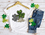 St. Patrick's Day Lucky Shirt, St Patricks Day Shirt, Irish Gifts, Clover Shirt, Shamrock Shirt, Leopard Shamrock