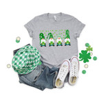 St. Patrick's Day Gnomes Shirt, St Patricks Day Shirt, Irish Gifts, Clover Shirt, Shamrock Shirt, Leopard Shamrock