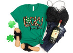 St. Patrick's Day Lucky Teacher Shirt, St Patricks Day Shirt, Irish Gifts, Clover Shirt, Shamrock Shirt, Leopard Shamrock