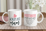 Mothers Day Mug, Gift For Mom From Daughter Son, World's Best Mum Mug