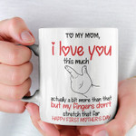 First Mothers Day Mug, Gift For Mom From Baby, I Love You This Much Mug