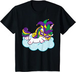 Mardi Gras Unicorn Cute Jester Carnival Masquerade Party T-Shirt
