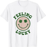 Funny St Patrick Day Shirt Feeling Lucky Smile Face Meme T-Shirt