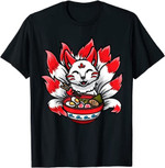 Cute Kitsune Ramen Bowl Japanese Noodle Kawaii Anime Fox T-Shirt