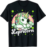 Lepricorn Rainbow St Patricks Day Unicorn Girls Kids Teacher T-Shirt
