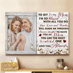 Personalized Mothers Day Canvas, Gift For Mom From Daughter&Son, Mom You Are The Most Beautiful One Canvas