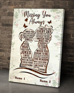 Personalized Mothers Day Canvas, Memorial Gift For Loss Of Mom, Gift For Loss Of Mother, Missing You Always Canvas