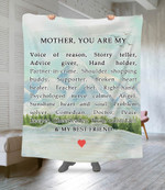 Mothers Day Blanket, Gift For Mom From Daughter Son, Mother You Are My Best Friend Fleece Blanket
