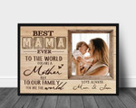 Personalized Mothers Day Canvas, Gift For Mom From Daughter&Son, You Are The World Best MaMa Canvas