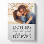 Personalized Mothers Day Canvas, Gift For Mom From Daughter&Son, Mother Hold Their Children Hands Canvas