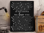 Mothers Day Canvas, Gift For Mom From Daughter&Son, 50 Reason Why I Love You Canvas