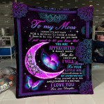 Mothers Day Blanket, Gift For Mom From Daughter, Love You To The Moon And Back Fleece Blanket