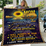 Mothers Day Blanket, Gift For Mom From Son, Be Your Little boy Fleece Blanket