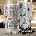 Personalized Mothers Day Tumbler, Gift For Mother In Law From Daughter In Law, Thank You Brought Up Your Son Tumbler