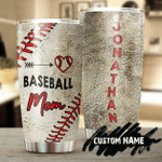 Personalized Mothers Day Tumbler, Gift For Baseball Mom From Daughter Son, Baseball Mom Heart Tumbler