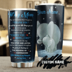 Personalized Mothers Day Tumbler, Gift For Mom From Daughter Son, Elephant Mom For All The Times I Forgot to say thank you Tumbler