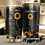 Personalized Mothers Day Tumbler, Gift For Mom From Daughter Son, Sunflower Turtle My Mom My Sunshine Tumbler
