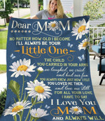 Mothers Day Blanket, Gift For Mom From Daughter Son, Dear Mom No Matter How Old Fleece Blanket