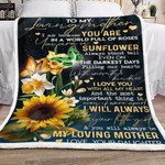 Mothers Day Blanket, Gift For Mom From Daughter, Sunflower Butterfly Fleece Blanket