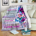 Mothers Day Blanket, Gift For Mom From Daughter, Rose and Butterfly Fleece Blanket