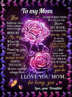 Mothers Day Blanket, Gift For Mom From Daughter, You Held Me Close When Times Purple Butterflies Fleece Blanket