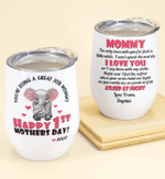 Personalized Mothers Day Tumbler, Gift For Mom From Daughter&Son, Happy 1st Mother's Wine Tumbler
