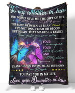 Mothers Day Blanket, Gift For Mother-in-law From Daughter-in-law, It's Not DNA Fleece Blanket