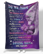 Mothers Day Blanket, Gift For Mom From Son, You Are Greatest Mom Fleece Blanket