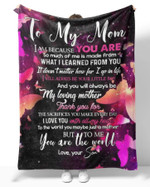 Mothers Day Blanket, Gift For Mom From Son, Little Boy Fleece Blanket