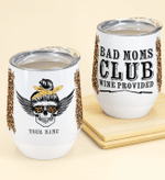 Personalized Mothers Day Tumbler, Gift For Mom From Daughter&Son, Bad Moms Club Wine Tumbler