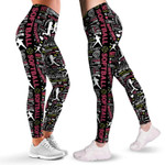 Mothers Day Leggings, Gift For Mom From Son Daughter, Softball Catcher Traits Of A Catcher Pattern Leggings