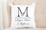 Personalized Mothers Day Pillow, Gift For Mom From Son Daughter, This Mum Is Loved By Throw Pillow