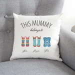 Personalized Mothers Day Pillow, Gift For Mom From Son Daughter, This Mummy Belongs To Throw Pillow