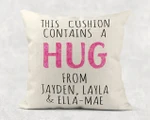 Personalized Mothers Day Pillow, Gift For Mom From Daughters Sons,cushion contains a hug Throw Pillow