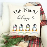 Personalized Mothers Day Pillow, Gift For Mom From Daughters Sons,Nanny Belongs to Throw Pillow