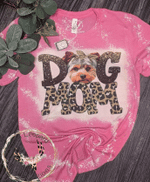 Mothers Day Bleached Tshirt, Gift For Mom From Daughter Son, Yorkie dog mom Tshirt