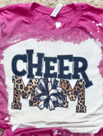 Mothers Day Bleached Tshirt, Gift For Mom From Daughter Son, Cheer mom Tshirt
