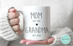 Personalized Mothers Day Mug, Gift For Mom From Daughter, Pregnancy Announcement Coffee Mug