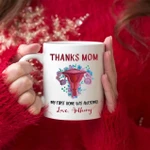 Personalized Mothers Day Mug, Gift For Mom From Daughter/ son, My First Home Was Awesome Uterus Coffee Mug