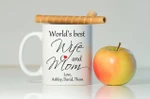 Personalized Mothers Day Mug, GIft For Mom From Daughter, Son, World's Best Mom Coffee Mug
