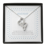 Mothers Day Necklace, Gift For Grandma From Kids, Your Light Shimmers On All That It Touches Double Heart necklace