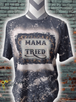 Mothers Day Bleached Tshirt, Gift For Mom From Daughter Son, Mama Tried Leopard Tshirt