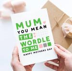 Mothers Day Card, Gift For Mother From Daughter/ Son, Word game, Funny 5x7 Post Card & Greeting Card