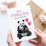 Mothers Day Card, Gift For Mother From Daughter/ Son, Two pandas Post Card & Greeting Card