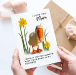 Mothers Day Card, Gift For Mother From Daughter/ Son, Nosey goose funny Post Card & Greeting Card