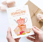 Mothers Day Card, Gift For Mother From Daughter/ Son, Afternoon tea Post Card & Greeting Card