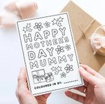 Mothers Day Card, Gift For Mother From Daughter/ Son, Mothers day colouring Post Card & Greeting Card