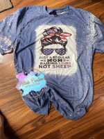 Mothers Day Bleached Tshirt, Gift For Mom From Daughter Son, Regular Mom Raising Lions Not Sheep Tshirt