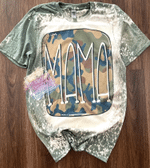 Mothers Day Bleached Tshirt, Gift For Mom From Daughter Son, Camo Mama Tshirt